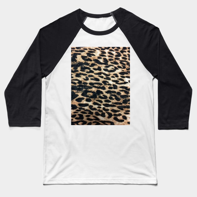 1980s retro girly  safari animal print leopard pattern Baseball T-Shirt by Tina